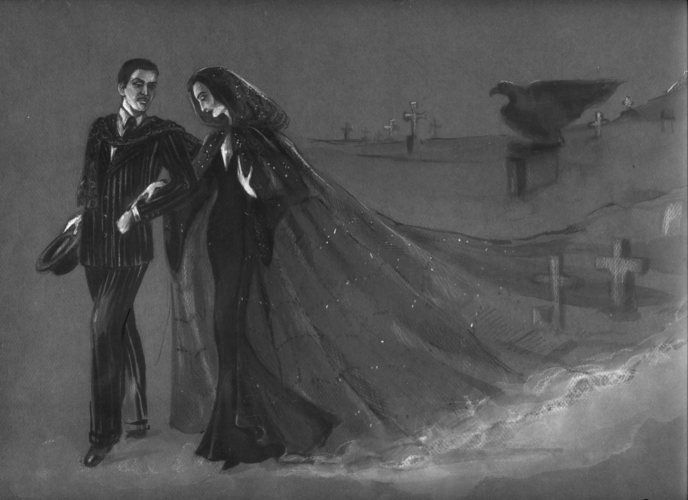 Sketch "Morticia and Gomez".
"Addams Family Values"
directed by Barry Sonnenfeld : FILM COSTUMES : Alina Panova Official Website-Multidisciplinary Artist, Designer, Producer